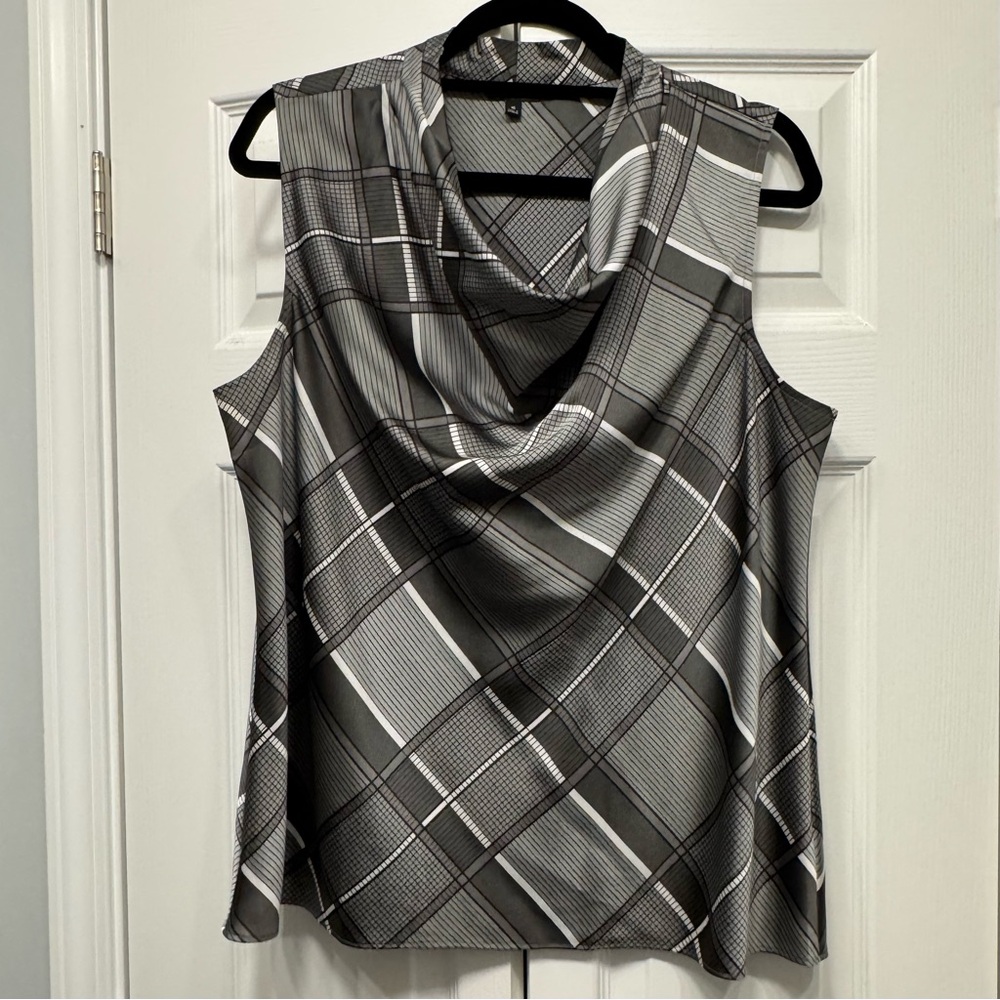 Talbots Elegant Sleeveless Gray Top